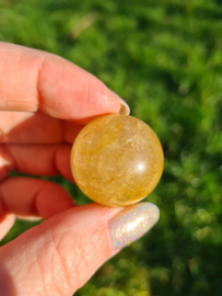 Rutile in quartz mini sphere 4