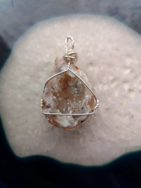 Geode Bergkristal Hanger (silver plated)