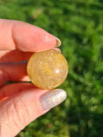 Rutile in quartz mini sphere 4