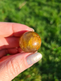 Rutile in quartz mini sphere 7