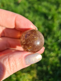 Rutile in quartz mini sphere 2