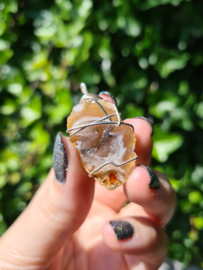 Bergkristal geode hanger (silver plated)