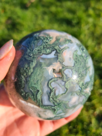 Moss agate sphere 1