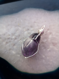 Chevron amethyst pendant