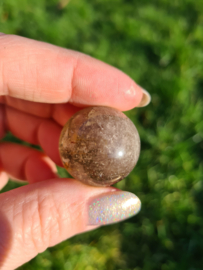 Rutile in quartz mini sphere 2