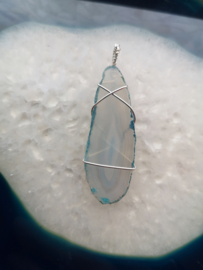 Agate pendant (grey/blue)