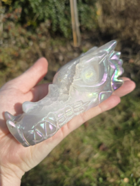 Aura coated agaat draak ( met dendriet )