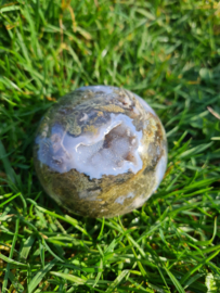 Moss agate sphere 4