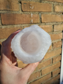 Zout waxinelichtjes houder wit