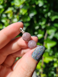 Lavender rose quartz pendant (silver plated)