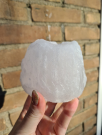 Zout waxinelichtjes houder wit