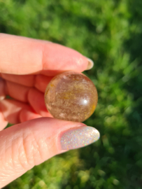 Rutile in quartz mini sphere 3