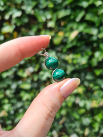 Malachite pendant (silver)