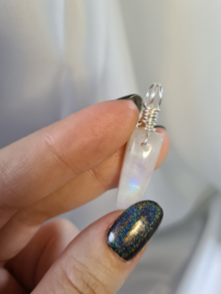 Rainbow moonstone pendant (silver plated)