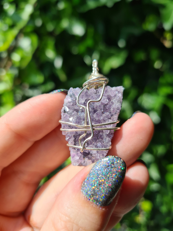 Amethyst pendant (silver plated)