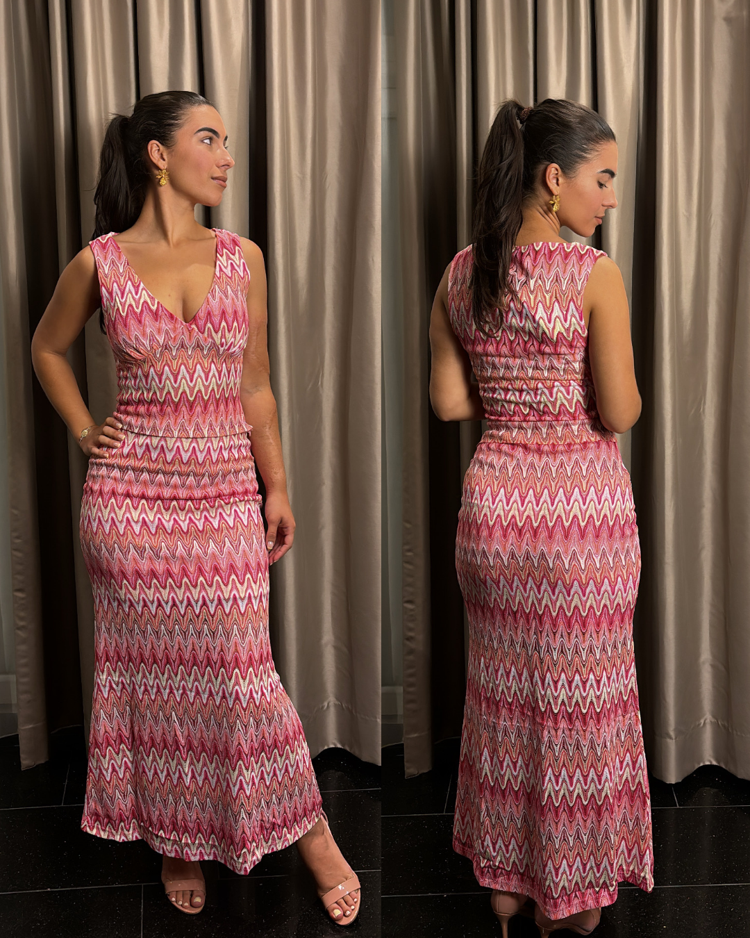 Zigzag set roze