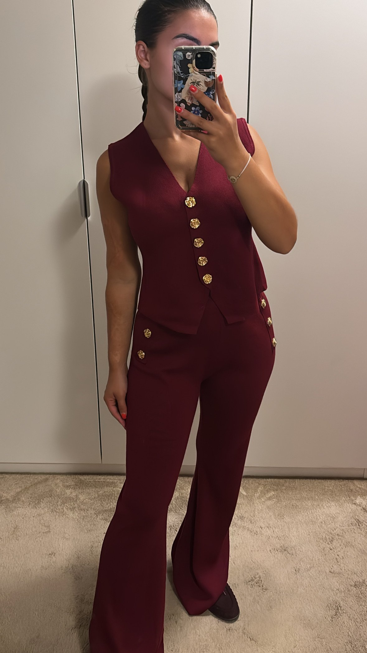 Gilet set bordeaux