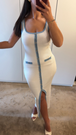Maxi dress denim detail