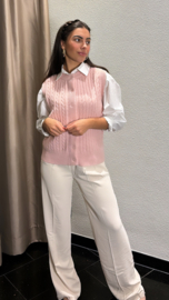 Pantalon wide leg ecru