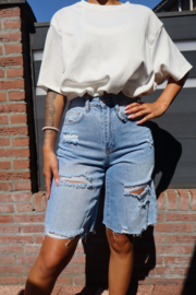 Distressed bermuda lichte wassing