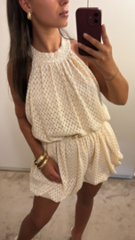 Playsuit met print creme