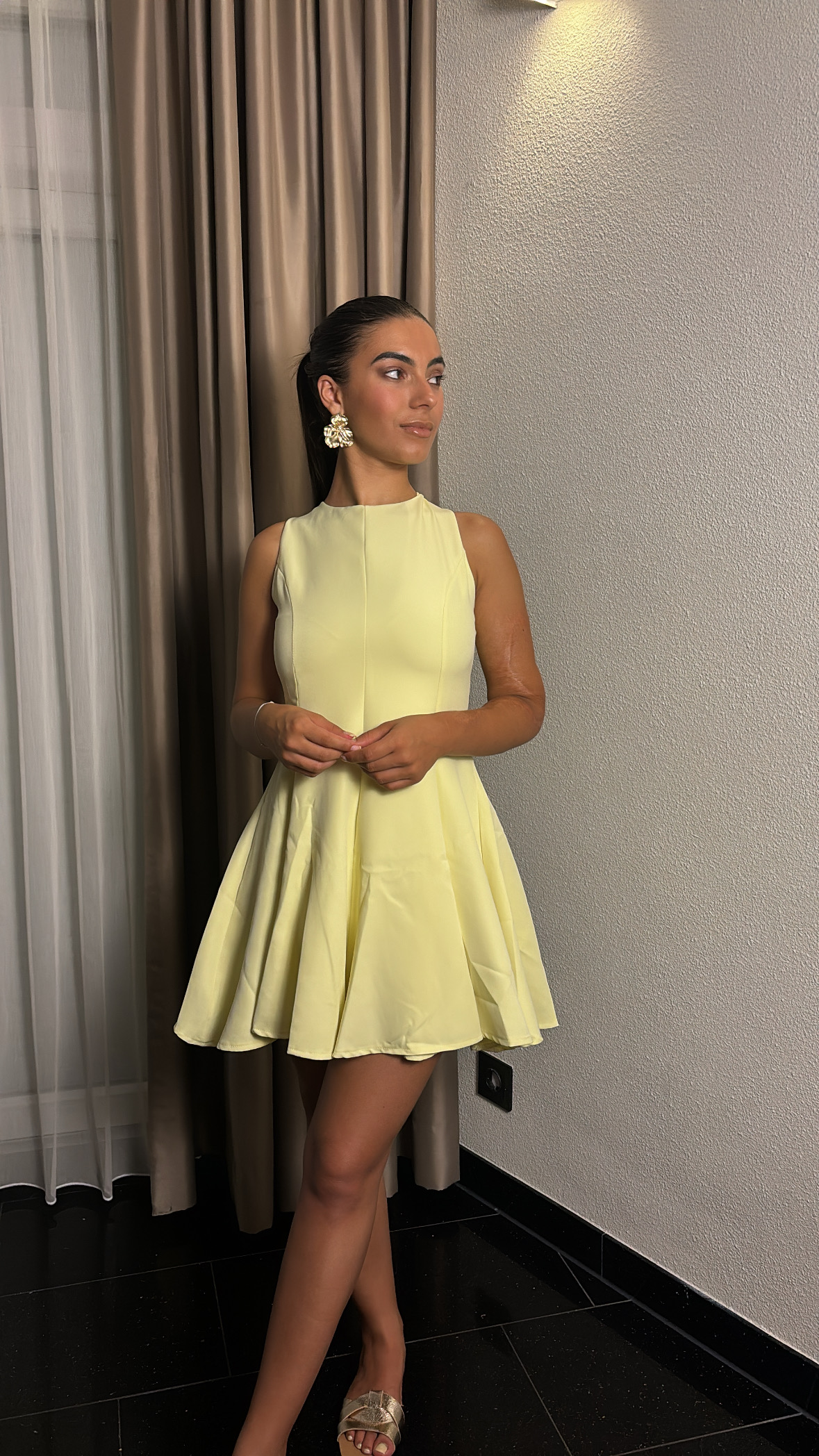 Skater dress geel