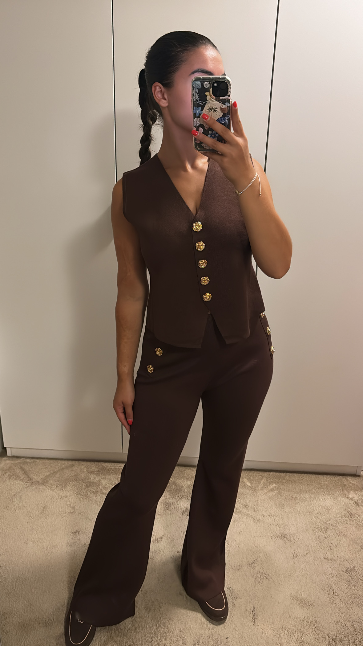 Gilet set bruin