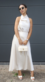 Satin maxi rok beige