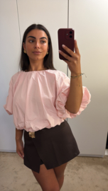 Cropped blouse roze