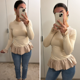 Peplum top beige