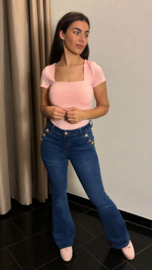 Travel top roze