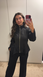 Comfy set met peplum vest zwart
