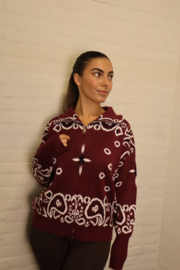 Vest bandana print bordeaux