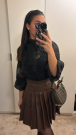 Pleated skirt bruin