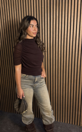 Mesh top bruin