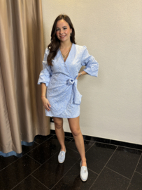 Jurk met broderie print baby blauw