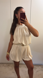 Playsuit met print creme