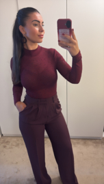 Body met stras bordeaux