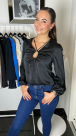 Satijnen blouse zwart