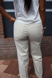 Wide leg jeans beige met riempje