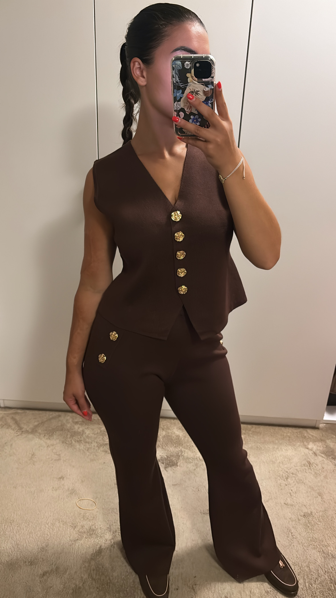 Gilet set bruin