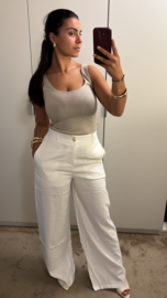 Wide leg pantalon wit