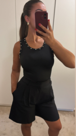 Tank top met studs zwart