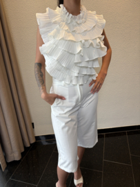 Blouse met ruches wit