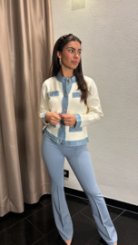 Flaire pantalon blauw