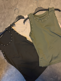 Tank top met studs zwart
