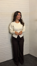 Wide leg pantalon bruin