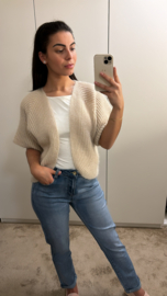 Vest met korte mouw beige