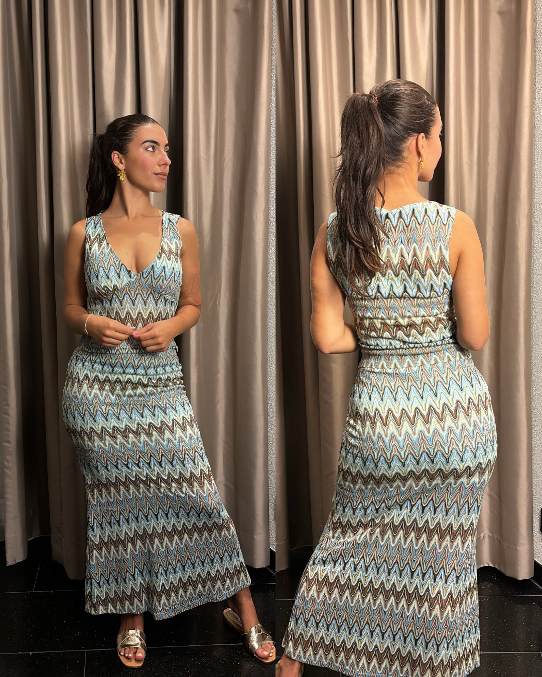 Zigzag set blauw groen