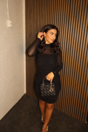 Jurk met mesh zwart